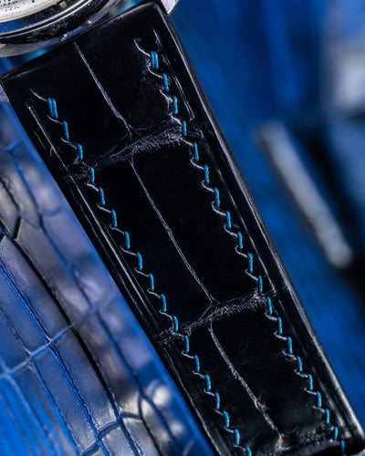 Bespoke Watch Strap in Navy Blue Crocodile