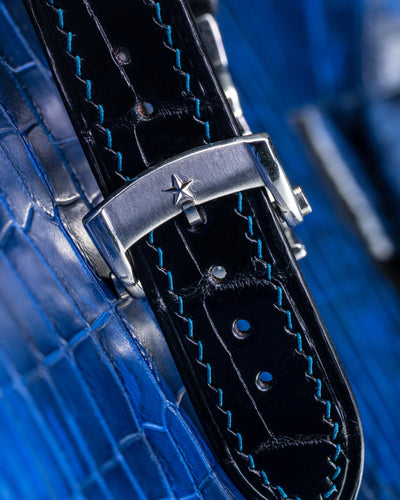 Bespoke Watch Strap in Navy Blue Crocodile