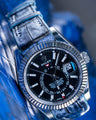 Bespoke Watch Strap in Blue Grey Rubbed Off Crocodile