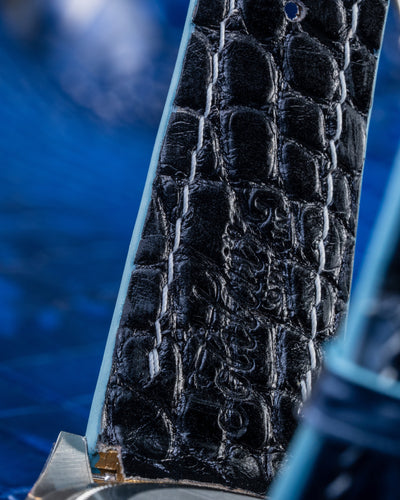 Bespoke Watch Strap in Blue Grey Rubbed Off Crocodile