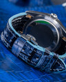 Bespoke Watch Strap in Blue Grey Rubbed Off Crocodile