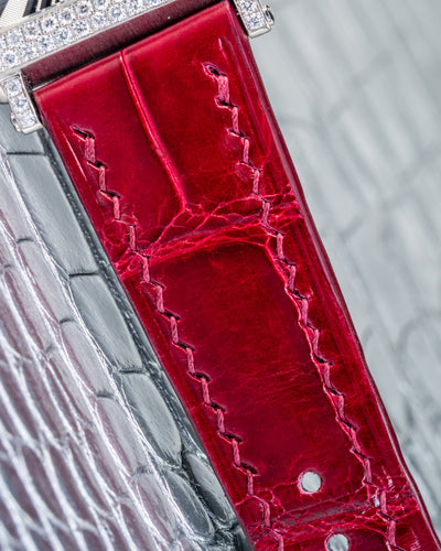 Bespoke Watch Strap in Blood Red Crocodile