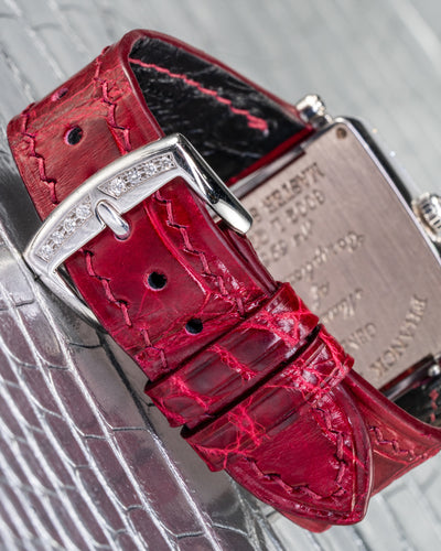 Bespoke Watch Strap in Blood Red Crocodile