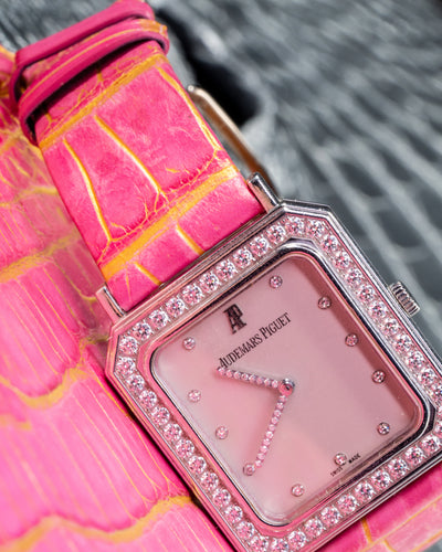 Bespoke Watch Strap in Gold Pink Alligator