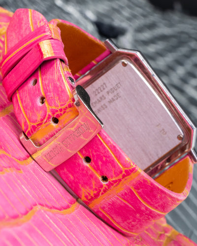 Bespoke Watch Strap in Gold Pink Alligator