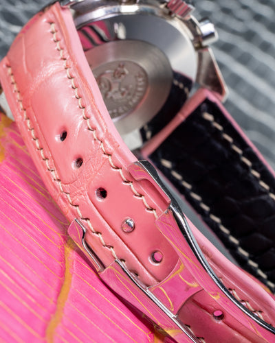 Bespoke Watch Strap in Baby Pink Crocodile
