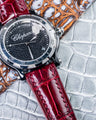 Bespoke Watch Strap in Blood Red Crocodile