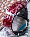 Bespoke Watch Strap in Blood Red Crocodile