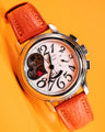 Bespoke Watch Strap in Orange Chevre