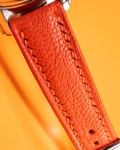 Bespoke Watch Strap in Orange Chevre