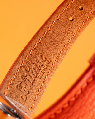 Bespoke Watch Strap in Orange Chevre