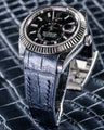 Bespoke Watch Strap in Metallic Black Crocodile