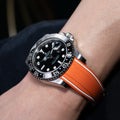 Solitaire Rubber straps in Frosted Orange for Rolex GMT-Master II 116710LN/16710
