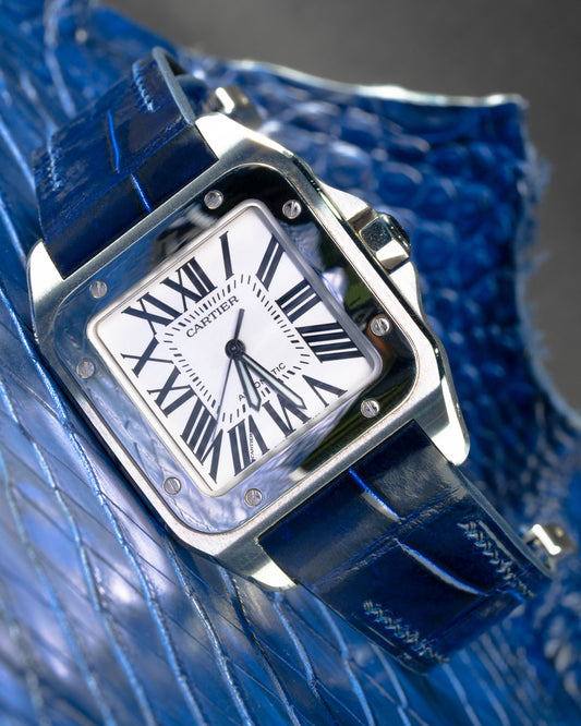 Bespoke Watch Strap in Electric Blue Crocodile