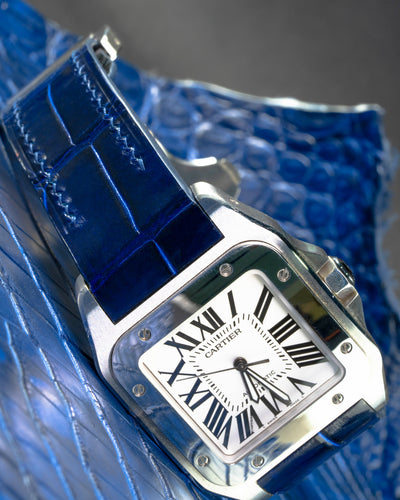 Bespoke Watch Strap in Electric Blue Crocodile