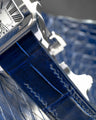 Bespoke Watch Strap in Electric Blue Crocodile