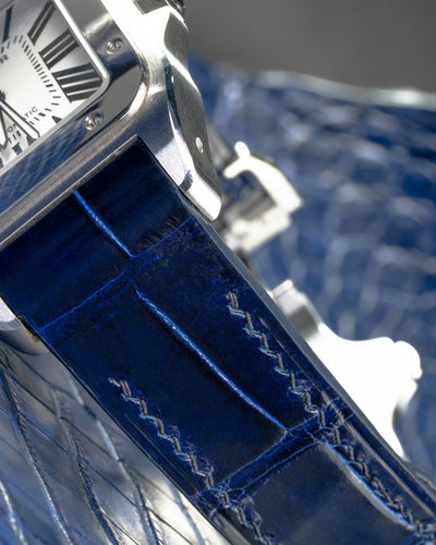 Bespoke Watch Strap in Electric Blue Crocodile