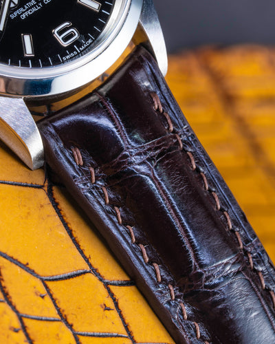 Bespoke Watch Strap in Dark Brown Crocodile