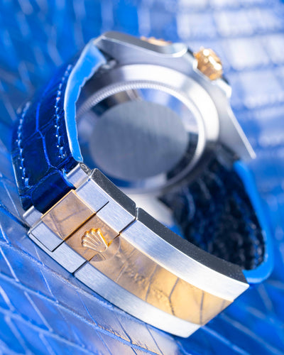 Bespoke Watch Strap in Electric Blue Crocodile