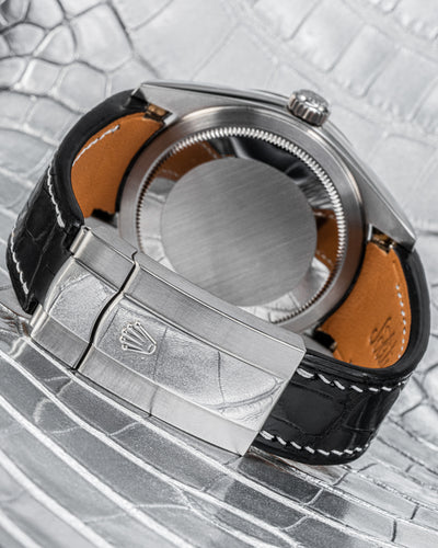 Bespoke Watch Strap in Black Crocodile