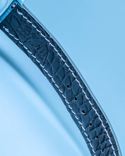 Bespoke Watch Strap in Baby Blue Crocodile
