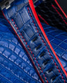 Bespoke Watch Strap in Tie Dye Blue Crocodile