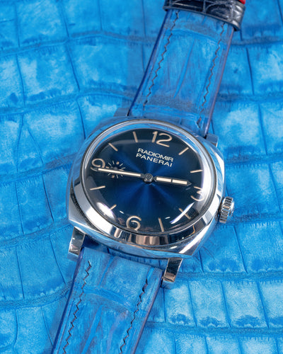Bespoke Watch Strap in Blue Nubuck Alligator