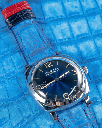 Bespoke Watch Strap in Blue Nubuck Alligator