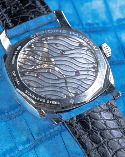 Bespoke Watch Strap in Blue Nubuck Alligator