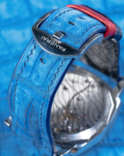 Bespoke Watch Strap in Blue Nubuck Alligator