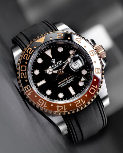 Solitaire Rubber straps in Classic Black for Rolex GMT-Master 126711CHNR
