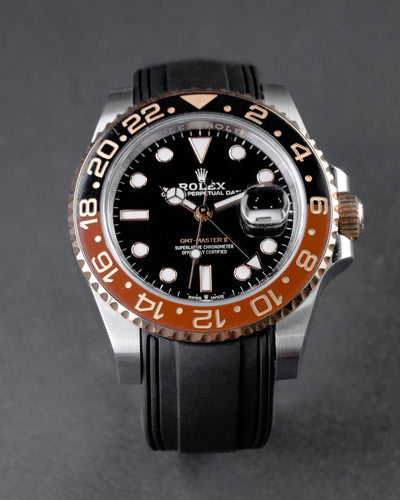 Solitaire Rubber straps in Classic Black for Rolex GMT-Master 126711CHNR