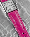 Bespoke Watch Strap in Fuchsia Pink Crocodile