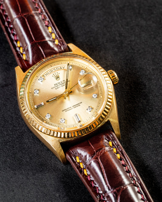 Bespoke Watch Strap in Reddish Brown Crocodile