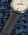 Bespoke Watch Strap in Charcoal Grey Alligator
