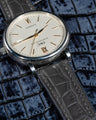 Bespoke Watch Strap in Charcoal Grey Alligator