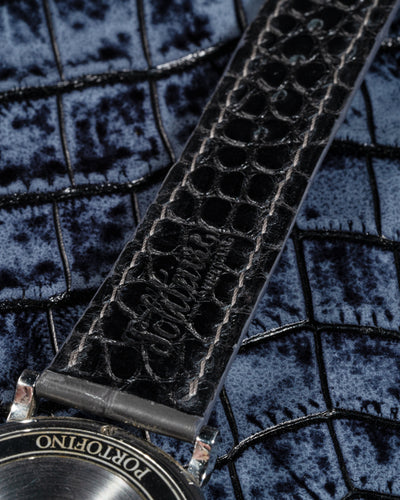 Bespoke Watch Strap in Charcoal Grey Alligator