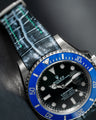 Bespoke Watch Strap in Black Silver Alligator