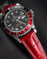 Bespoke Watch Strap in Ferrari Red Crocodile