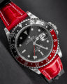 Bespoke Watch Strap in Ferrari Red Crocodile