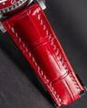 Bespoke Watch Strap in Ferrari Red Crocodile