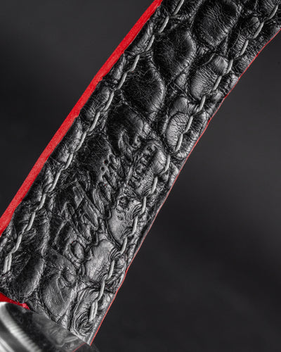 Bespoke Watch Strap in Ferrari Red Crocodile