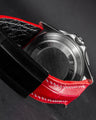 Bespoke Watch Strap in Ferrari Red Crocodile