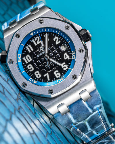 Bespoke Watch Strap in Pearl Blue Crocodile