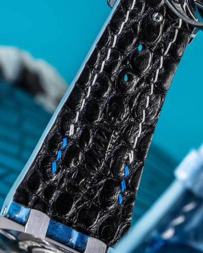 Bespoke Watch Strap in Pearl Blue Crocodile