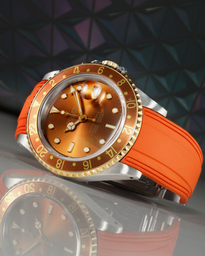 Solitaire Rubber straps in Zesty Orange for Rolex GMT-Master II 116713LN/16713