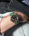 Solitaire Rubber straps in Deep Emerald Green for Rolex GMT-Master II 116713LN