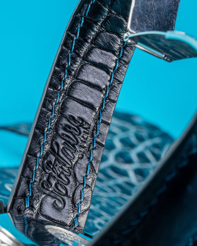 Bespoke Watch Strap in Navy Blue Crocodile