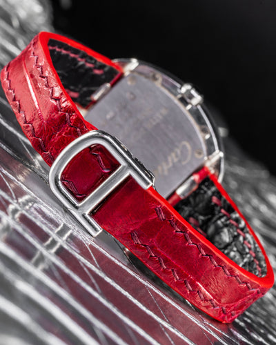 Bespoke Watch Strap in Ferrari Red Crocodile