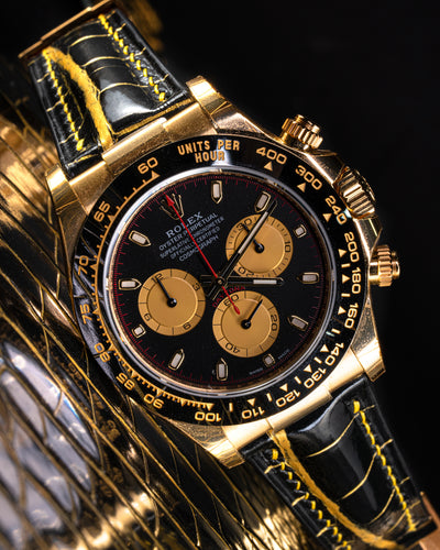 Bespoke Watch Strap in Gold Black Alligator